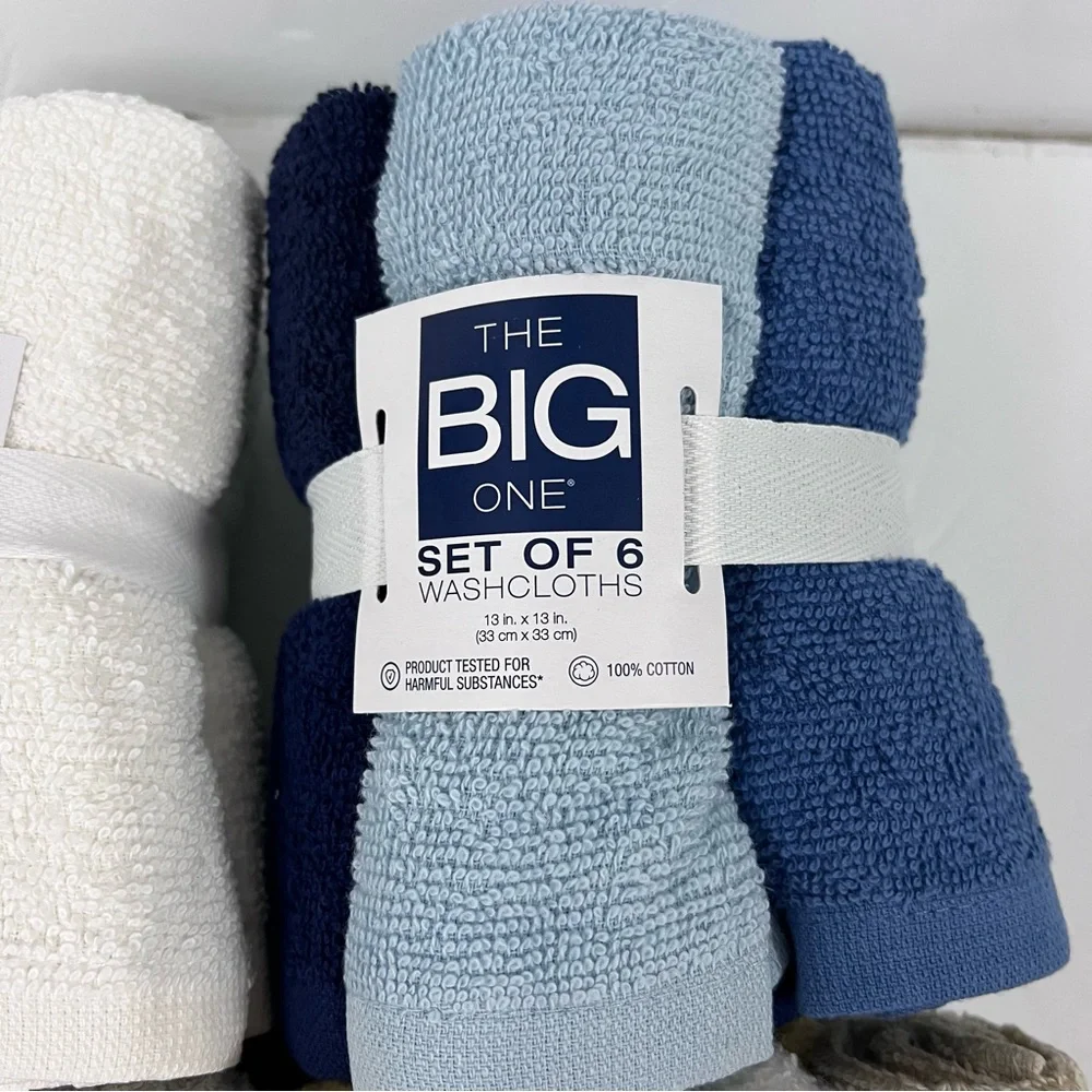 4 packs bundle the big one set Of 6 washcloths